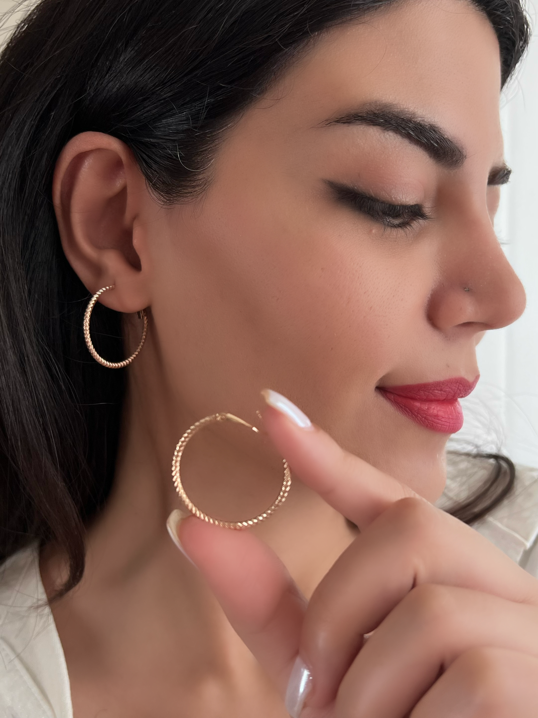 گوشواره حلقه ایی تراش دار